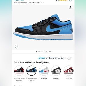 Jordan 1 low size 11 Blue/Black